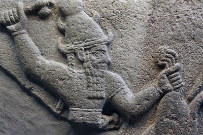 Detail of a storm god stele by Hittite